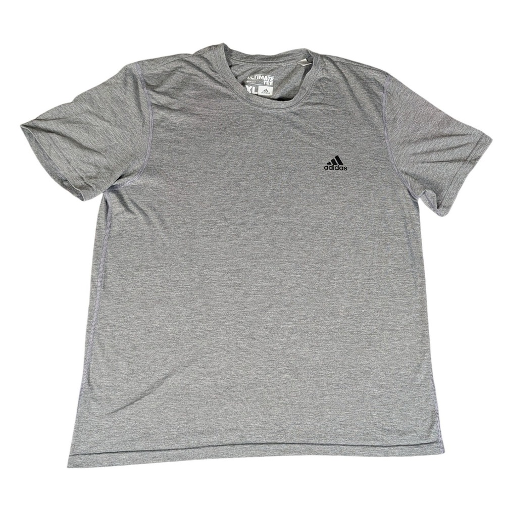 Adidas Ultimate Tee Mens XL Gray Heather Short Sleeve Athletic Shirt Excellent